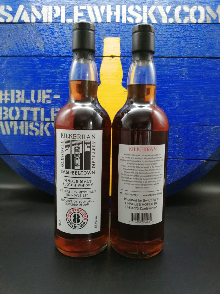 Kilkerran 8 Cask Strength Batch 4 Front and Back Hofer Label Code 19/354