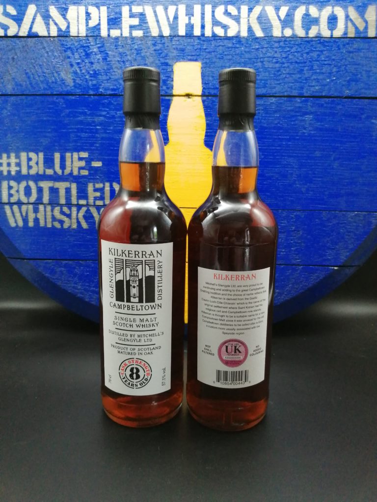 Kilkerran 8 Cask Strength Batch 4 Front and Back UK Label Code 19/354