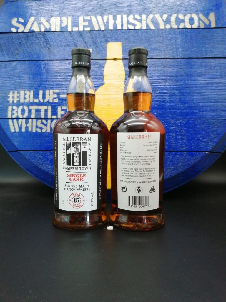 Kilkerran 15 yo Bresser Timmer Netherlands Front and Back label 51,6 Fino