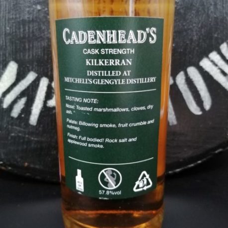 Kilkerran 12yo Cadenheads  57,8% back label